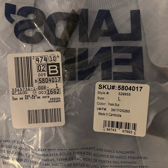 Lands' End Light Blue Tie-Neck Sweater - Picture 4 of 5